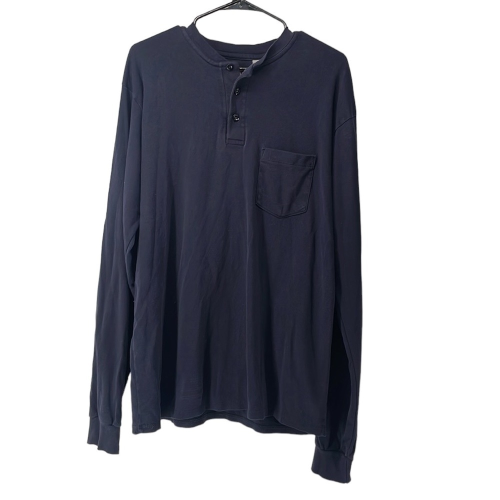 BULWARK protective apparel flame resistant  blue work shirt long sleeve sz lg